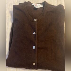Real clothes brown l/s cardigan and shell‎ sweater set silk cashmere size 1X